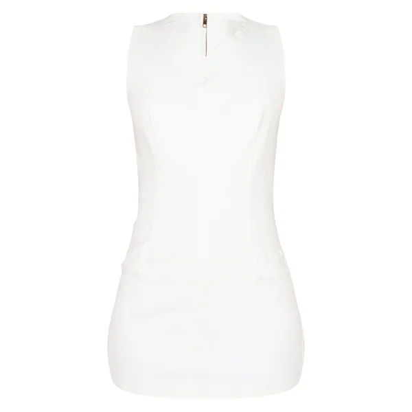 Blanc Robe Mini En Denim Stretch Ajustée De Style Tailleur