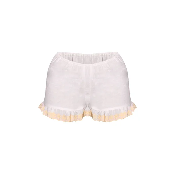 Blanc Short Taille Petite Avec Détails De Finition Et Cordon De Serrage À La Taille Aspect Lin Ensemble Coordonné