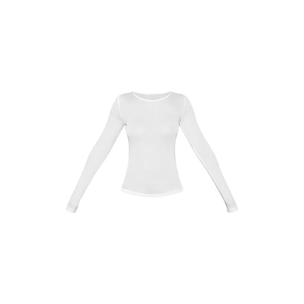 Blanc T-shirt Petite En Coton Transparent À Manches Longues