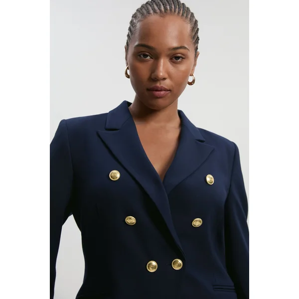 Blazer militaire à boutons sur mesure pour grandes tailles