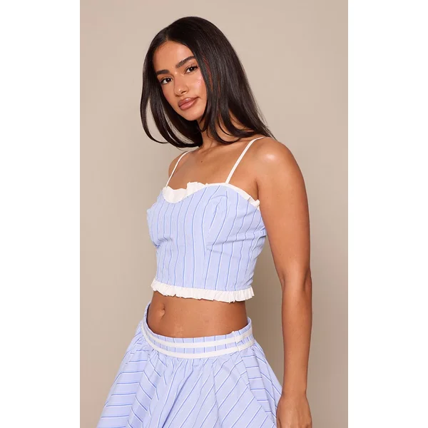 Bleu & Blanc Ensemble Brassière Structurée À Fines Rayures Petite