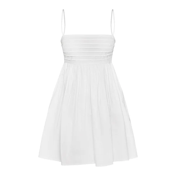 Bleu Ciel Robe Mini À Bretelles Aspect Lin Petite