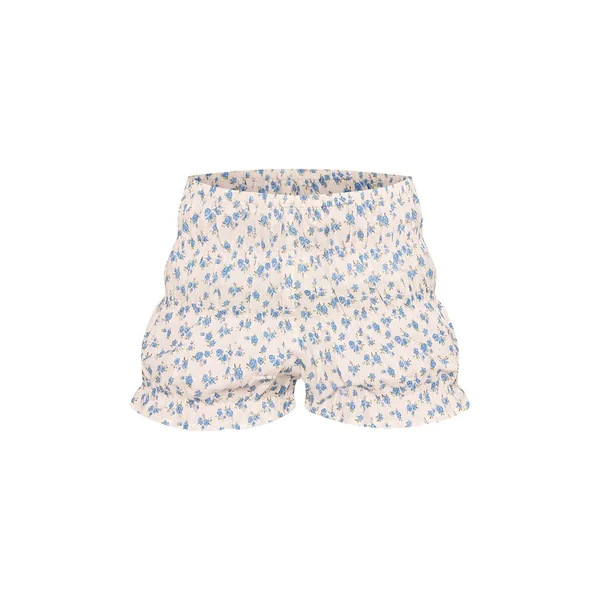 Bleu Ciel Short Froncé En Coton À Imprimé Fleuri Ditsy Coordonné