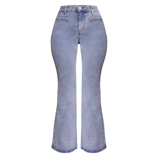 Bleu Clair Jean Évasé En Denim Petite Avec Poches Avant