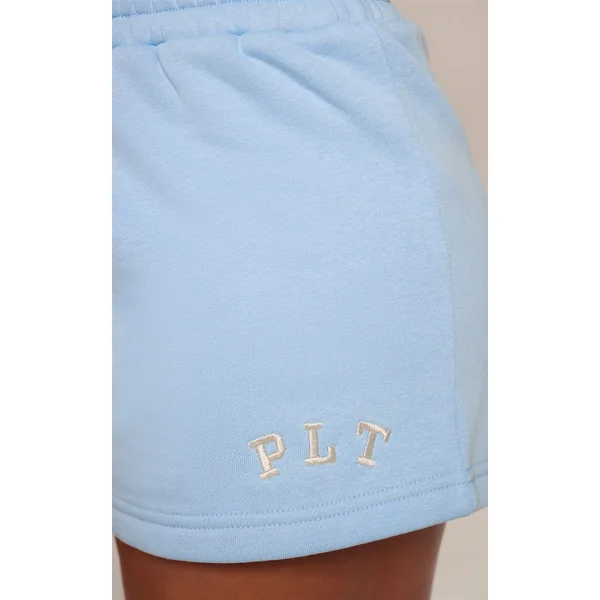 Bleu Clair Short Molleton Logo PLT Contrasté
