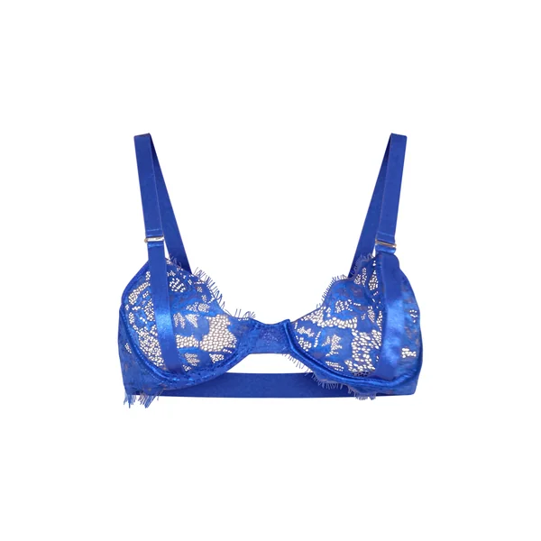 Bleu Cobalt Soutien-gorge À Armatures En Dentelle Cils