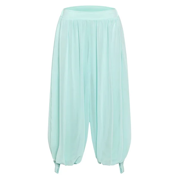 Bleu Ensemble Coordonné Pantalon Ballon Et Top En Mousseline Froncée Aqua