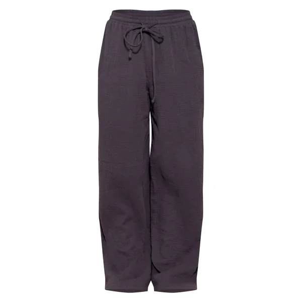 Bleu Foncé Pantalon Large En Gaze Texturée