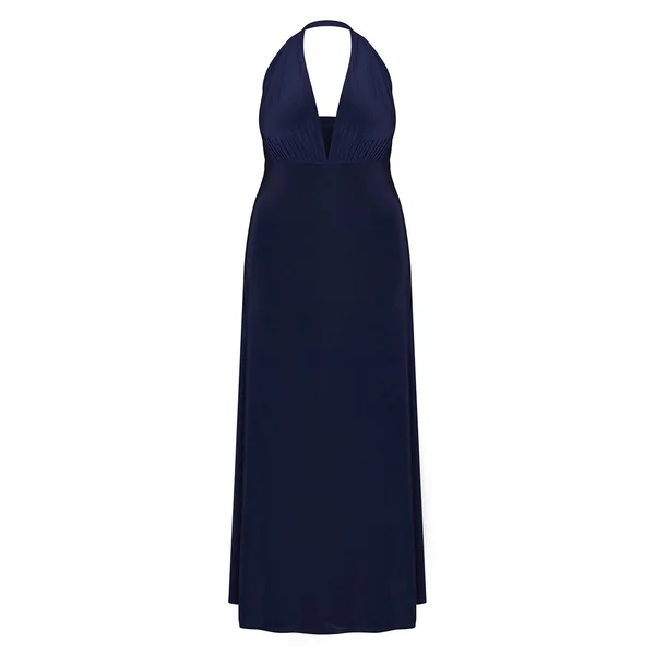 Bleu Marine Robe Maxi Multiposition En Tissu Slinky Grande Taille