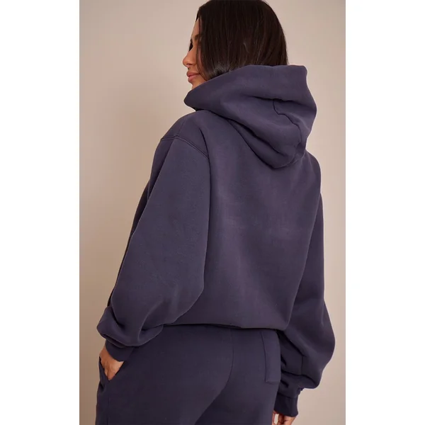 Bleu Marine Sweat À Casynthétiqueche Oversize Petite Taille