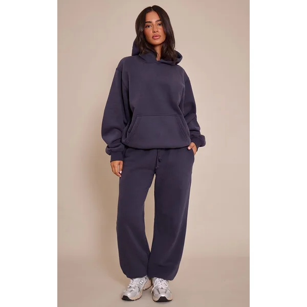 Bleu Marine Sweat À Casynthétiqueche Oversize Petite Taille