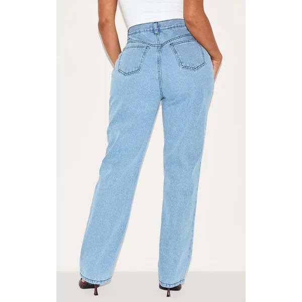 Bleu Moyen Acidulé Jean En Denim Coupe Large Shape