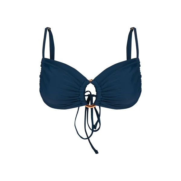 Bleu Sarcelle Bas De Bikini À Nouer Sur Les Côtés Avec Anneaux