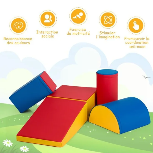 Blocs de Construction de Grands XL en Mousse-5 Pièces Jouets Éducatifs sur Logiciel avec Housse 10 Couleurs au Choix