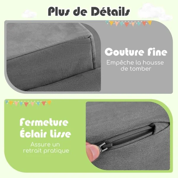 Blocs d'Escalade 5 Pièces Souples Fosse à Balles(Sans Boules Océaniques) Housses Lavables en Machine avec Fermetures Eclair 9 Couleurs