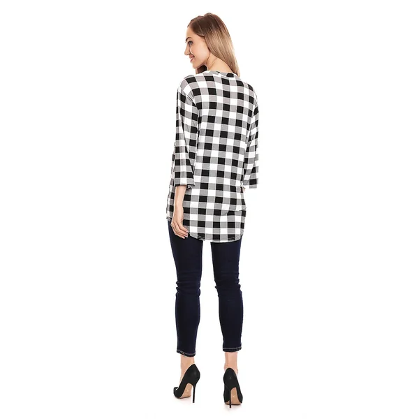 Blouse chemise de grossesse à carreaux