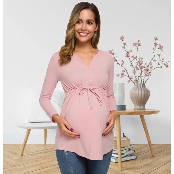 Blouse de grossesse et d'allaitement - Noir/Rose/Bordeaux