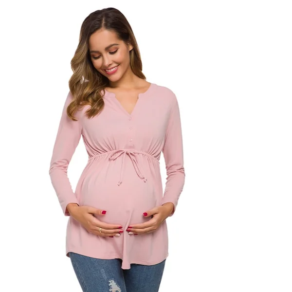 Blouse de grossesse et d'allaitement - Noir/Rose/Bordeaux