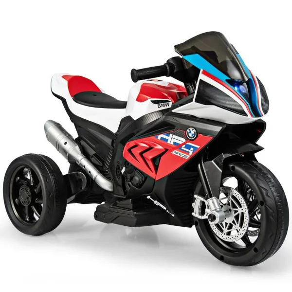 BMW Moto Électrique 6V pour Enfants 3-8 Ans 3 km/h USB Musique Lumineux Cadeau Idéal Noël pour Enfants Bleu/Rouge