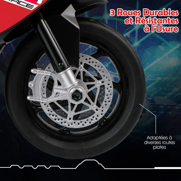 BMW Moto Électrique 6V pour Enfants 3-8 Ans 3 km/h USB Musique Lumineux Cadeau Idéal Noël pour Enfants Bleu/Rouge