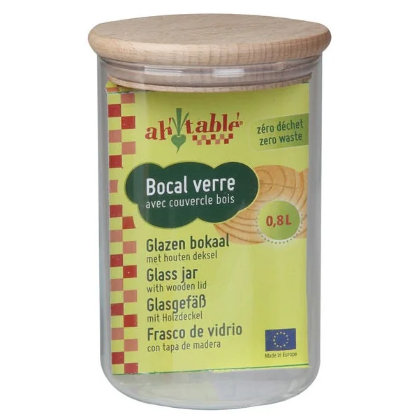 Bocal verre bois 0,8 L