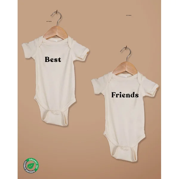 Body “Best Friends” personnalisé pour jumeaux – Un duo à croquer !