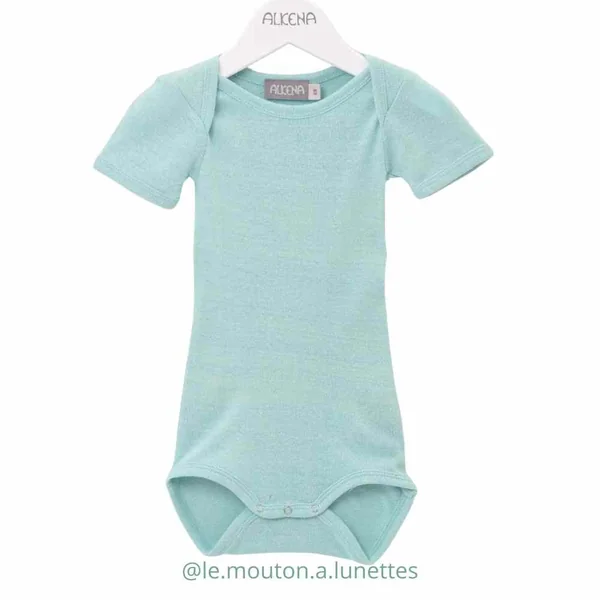 Body bébé en bourrette de soie bio manches courtes - ALKENA