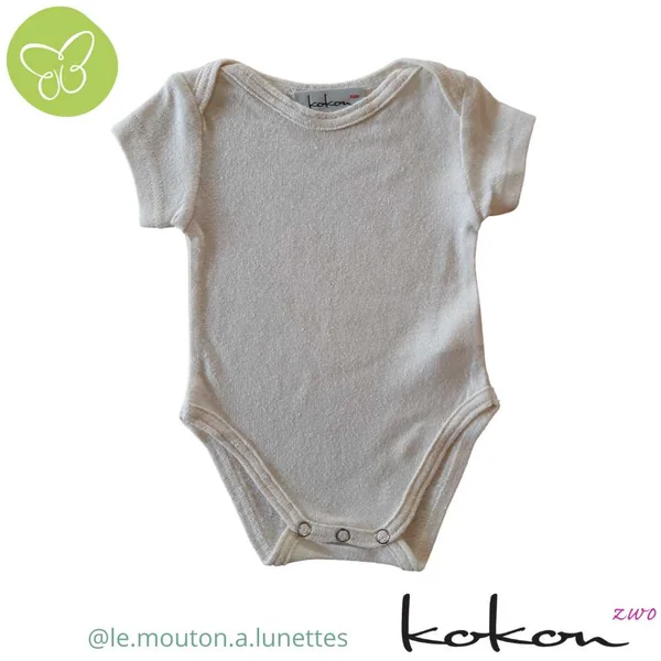 Body bébé en bourrette de soie manches courtes - Kokon Zwo