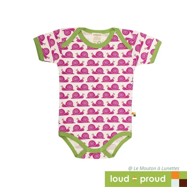 Body bébé en Coton Bio - motifs colorés et manches courtes - Loud and Proud