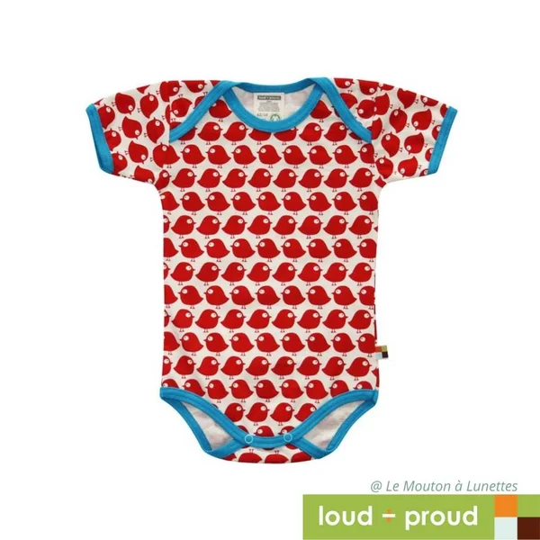 Body bébé en Coton Bio - motifs colorés et manches courtes - Loud and Proud