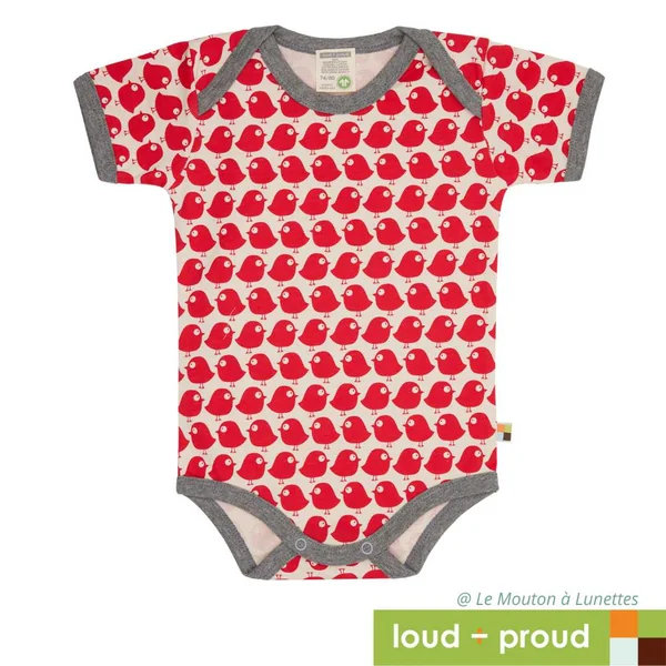 Body bébé en Coton Bio - motifs colorés et manches courtes - Loud and Proud