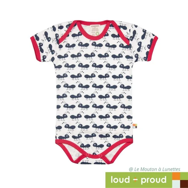 Body bébé en Coton Bio - motifs colorés et manches courtes - Loud and Proud