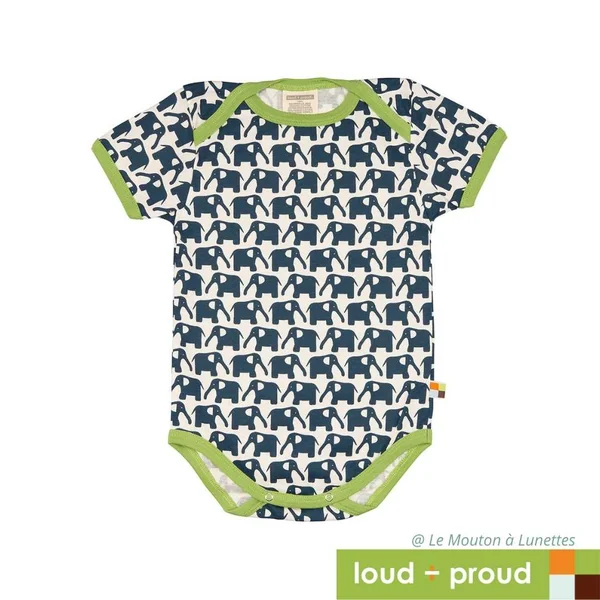 Body bébé en Coton Bio - motifs colorés et manches courtes - Loud and Proud