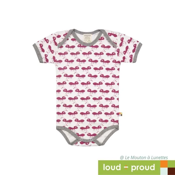 Body bébé en Coton Bio - motifs colorés et manches courtes - Loud and Proud
