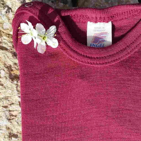 Body bébé en laine et soie manches courtes- ENGEL NATUR