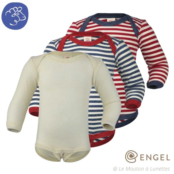 Body bébé en pur mérinos Bio manches longues - ENGEL NATUR