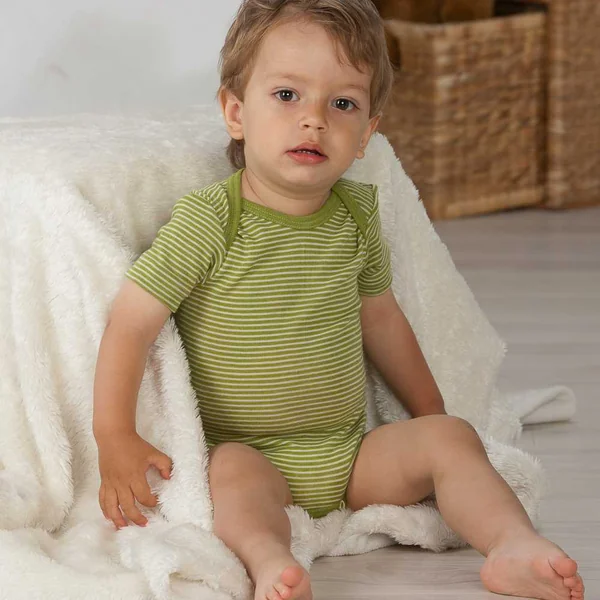 Body bébé laine et soie manches courtes - COSILANA