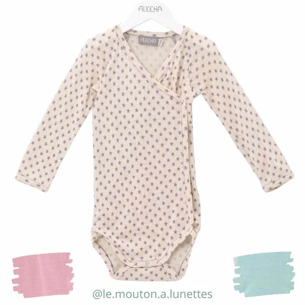 Body croisé en bourrette de soie bio ALKENA - manches longues