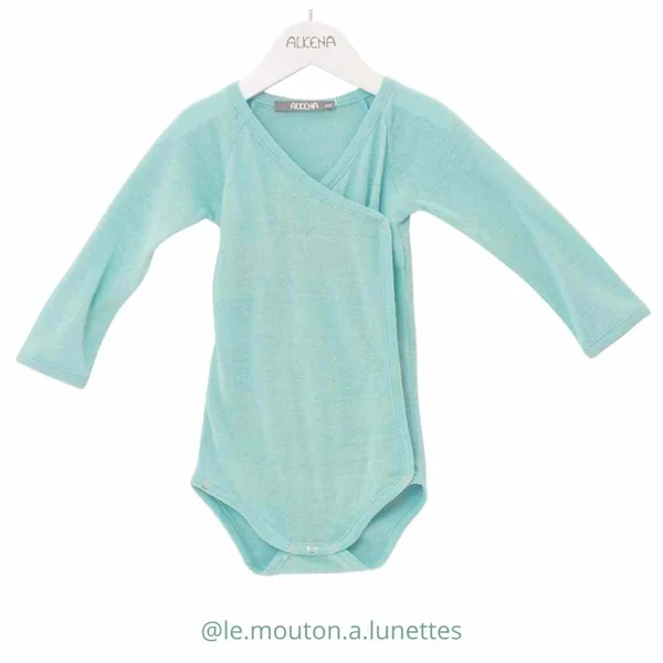 Body croisé en bourrette de soie bio ALKENA - manches longues