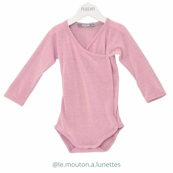 Body croisé en bourrette de soie bio ALKENA - manches longues
