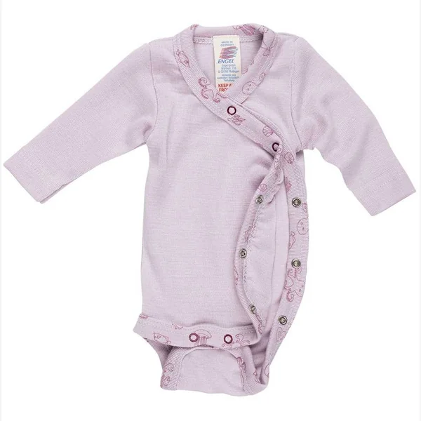 Body croisé en laine et soie pour bébé - Mérinos bio ENGEL NATUR