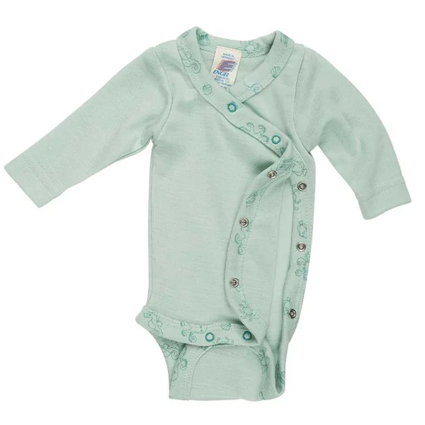 Body croisé en laine et soie pour bébé - Mérinos bio ENGEL NATUR