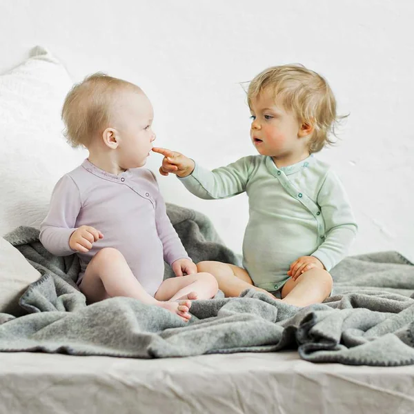Body croisé en laine et soie pour bébé - Mérinos bio ENGEL NATUR