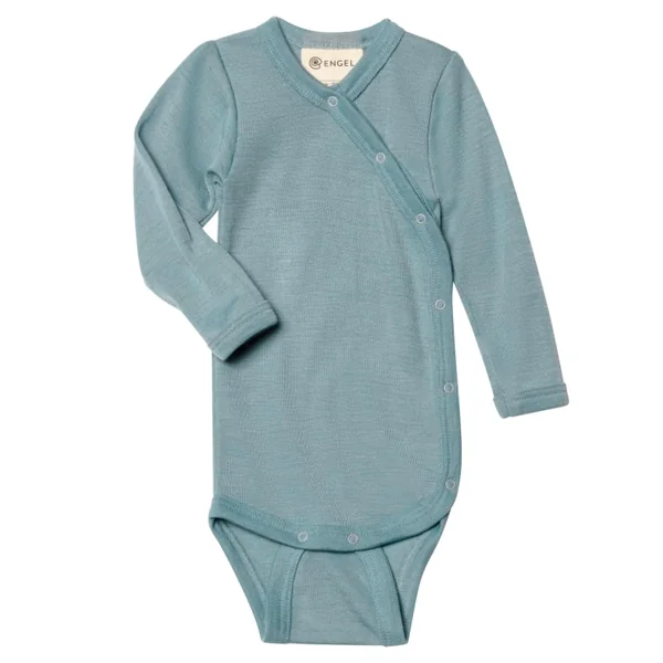 Body croisé en laine et soie pour bébé - Mérinos bio ENGEL NATUR