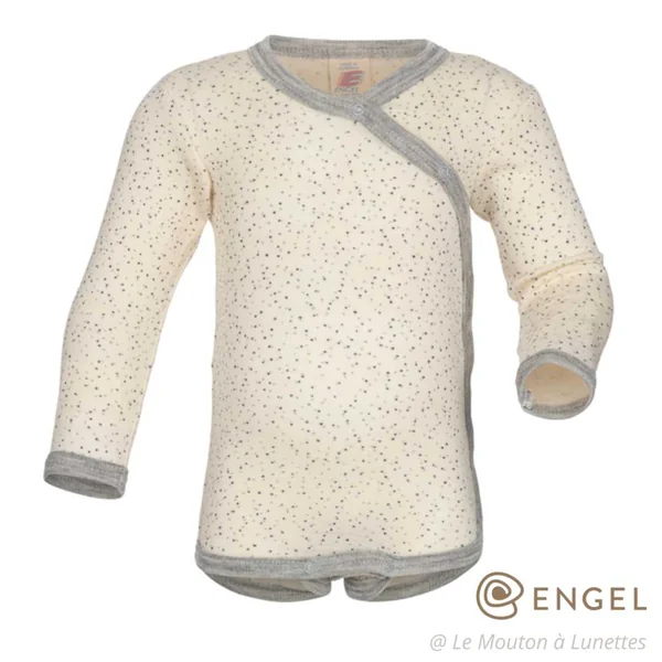 Body croisé en laine et soie pour bébé - Mérinos bio ENGEL NATUR