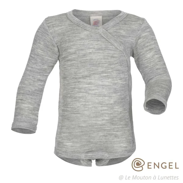 Body croisé en laine et soie pour bébé - Mérinos bio ENGEL NATUR