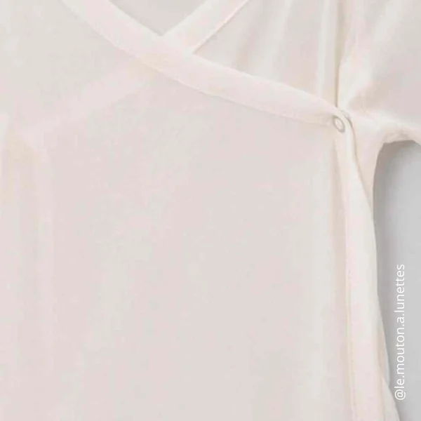 Body pour bébé croisé en jersey de soie bio ALKENA - manches longues