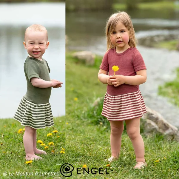 Body-jupe bébé en laine et soie - Engel Natur