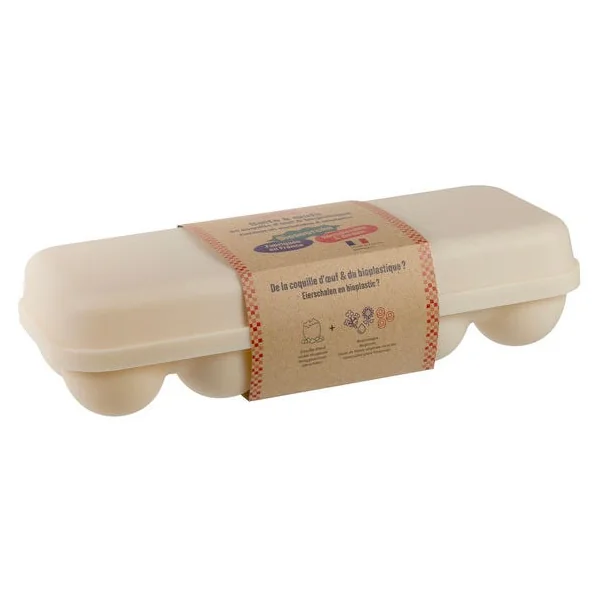 Boite à 10 œufs bioplastique beige