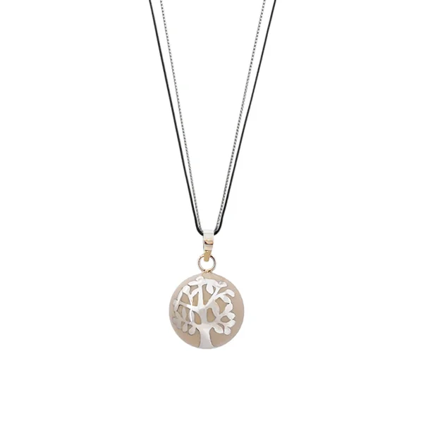 Bola de grossesse beige serti en argent 925